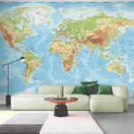 TOPOGRAPHICAL WORLD MAP 8801-42