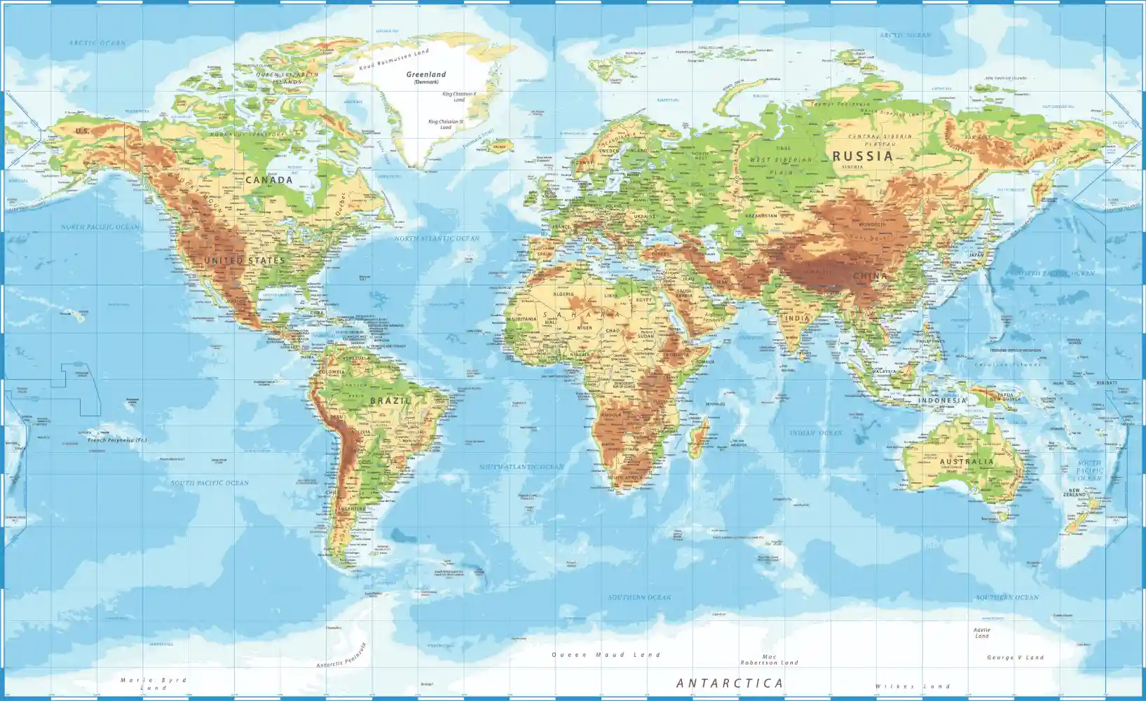 TOPOGRAPHICAL-WORLD-MAP-8801-42 TOPOGRAPHICAL WORLD MAP 8801-42 - Image 2