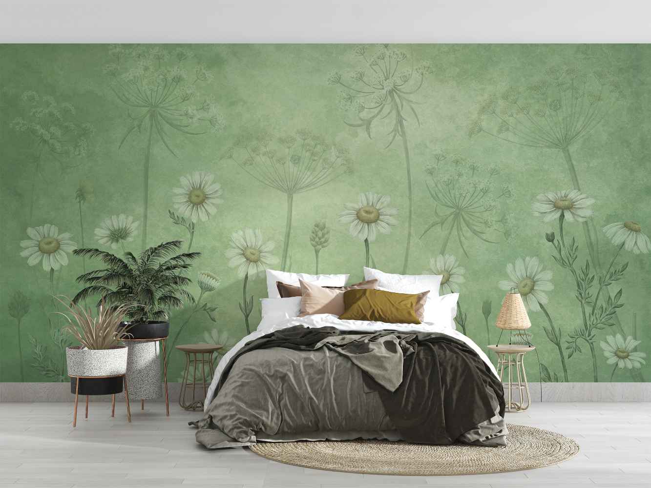 DLAND DAZZLING DAISIES GREEN-1-lithos Dreamland - Dazzling Daisies Green - Image 1