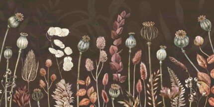 Tropical -  Autumn Flowers - Brown