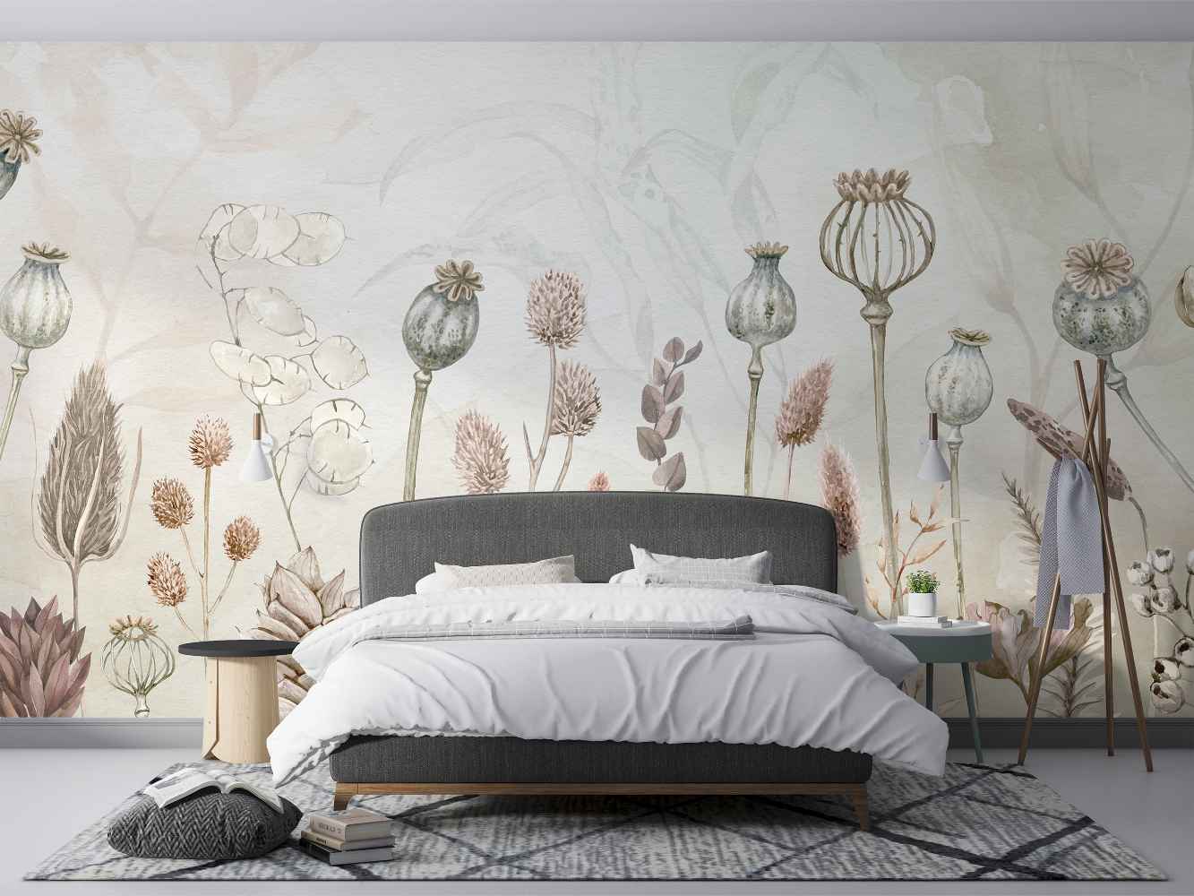 TROPICAL - AUTUMN FLOWERS WHITE-1-lithos Tropical - Autumn Flowers - White - Image 1