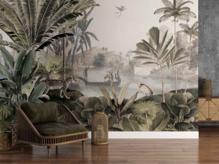 Tropical -  Leopard Landscape Sepia